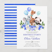 Invitation Jungle Animal Safari Boy Drive Par Anniversaire (Devant / Derrière)