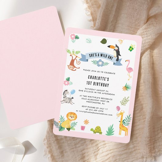 Invitation Jungle Animaux 1er anniversaire