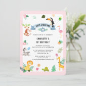 Invitation Jungle Animaux 1er anniversaire (Debout devant)