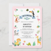 Invitation Jungle Animaux 1er anniversaire (Devant)