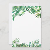 Invitation Jungle Animaux Baby shower Feuille tropical (Dos)
