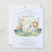 Invitation Jungle Animaux Baby showers garçons (Devant)