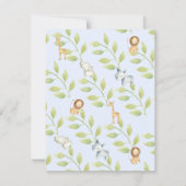 Invitation Jungle Animaux Baby showers garçons (Dos)