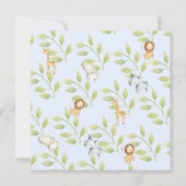 Invitation Jungle Animaux Baby showers garçons (Dos)