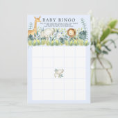 Invitation Jungle Animaux BINGO Baby shower Jeu (Debout devant)