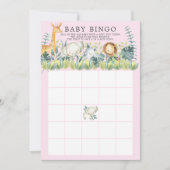 Invitation Jungle Animaux BINGO Baby shower Jeu (Devant)