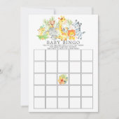 Invitation Jungle Animaux BINGO Baby shower Jeu (Devant)