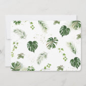 Invitation Jungle Animaux Feuilles verts Sauvage Un 1er anniv (Dos)