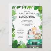 Invitation Jungle Animaux Safari Baby shower (Devant)