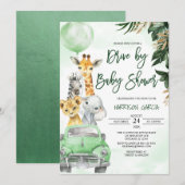Invitation Jungle Animaux Safari Conduite Par Baby shower (Devant / Derrière)