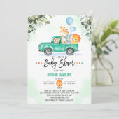 Invitation Jungle Animaux Safari Conduite Par Baby shower (Debout devant)