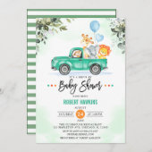 Invitation Jungle Animaux Safari Conduite Par Baby shower (Devant / Derrière)
