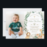 Invitation Jungle Animaux Végétation Baptême Christening Phot<br><div class="desc">Personnalisez ce chic animal de la jungle neutre genre baptême / baptême photo / baptême invitation avec votre propre libellé facilement et rapidement, appuyez simplement sur le bouton customiser pour réorganiser et formater plus avant le style et le placement du texte. Idéal pour tout âge ! Objets correspondants disponibles en...</div>