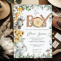 Jungle Animaux Verdure Safari Baby shower Garçon