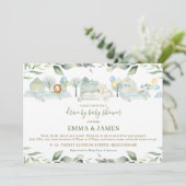 Invitation Jungle Animaux Voitures La verdure Le Baby shower (Debout devant)