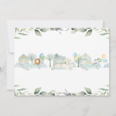 Invitation Jungle Animaux Voitures La verdure Le Baby shower (Dos)