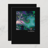 Invitation Jungle · Art de fractale · Pourpre et Teal (Devant / Derrière)