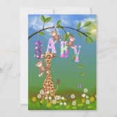 Invitation Jungle Baby Girl Douche (Devant)