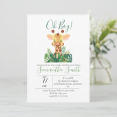 Invitation Jungle Baby shower Giraffe (Debout devant)