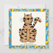 Invitation Jungle bleu, safari jaune anniversaire de enfant (Dos)