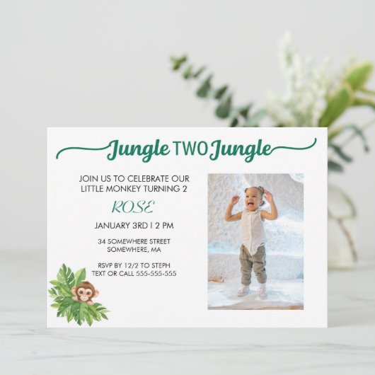 INVITATION JUNGLE DEUX JUNGLE (Debout devant)