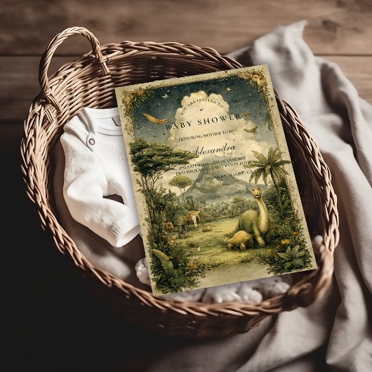 Invitation Jungle Dinosaur Baby Shower