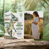 Invitation Jungle Dinosaur T Rex Baby Boy Shoy Photo
