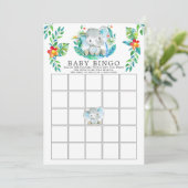 Invitation Jungle Elephant BINGO Baby shower Jeu (Debout devant)