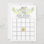 Invitation Jungle Elephant BINGO Baby shower Jeu (Devant)