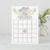 Invitation Jungle Elephant BINGO Baby shower Jeu (Debout devant)