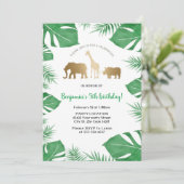 Invitation Jungle, fête d'anniversaire de safari (Debout devant)