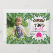 Invitation Jungle fille 2ème anniversaire de fête photo invit (Devant)