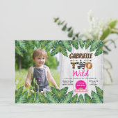 Invitation Jungle fille 2ème anniversaire de fête photo invit (Debout devant)