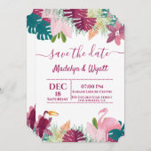 Invitation Jungle Flamenco Coloré Chic (Devant / Derrière)