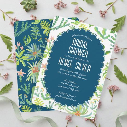 Invitation Jungle Garden Watercolor Custom BRIDAL SHOWER
