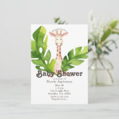 Invitation Jungle Giraffe Baby shower d'aquarelle (Debout devant)