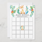 Invitation Jungle Giraffe BINGO Baby shower Jeu (Devant)