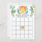 Invitation Jungle Lion BINGO Baby shower Jeu (Devant)