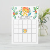 Invitation Jungle Lion BINGO Baby shower Jeu (Debout devant)