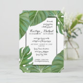 Invitation Jungle moderne Topic Plage Côte Feuille Mariage (Debout devant)