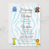 Invitation Jungle ou zoo Animaux à thème Anniversaire Invitat (Dos)