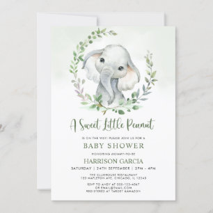 Invitation Jungle Petite arachide verdure Baby shower éléphan