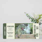 Invitation Jungle préhistorique T-rex Dinosaur Thème Annivers (Debout devant)