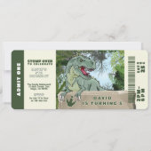 Invitation Jungle préhistorique T-rex Dinosaur Thème Annivers (Devant)