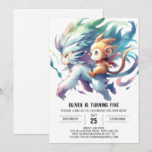 Invitation Jungle Printemps singe (Devant / Derrière)