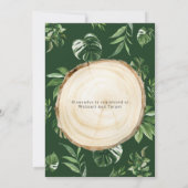 Invitation Jungle rustique Animaux Bois Baby shower de verdur (Dos)