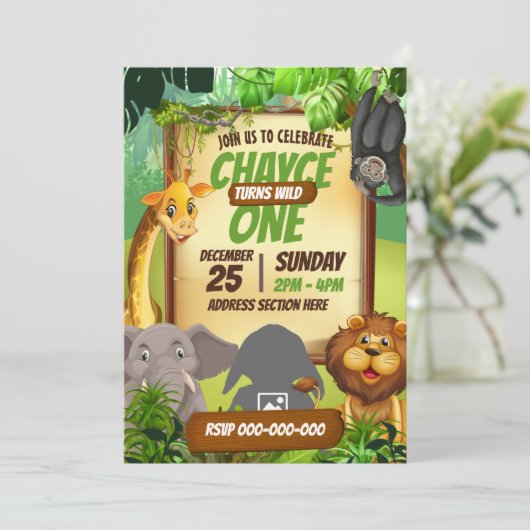 Invitation Jungle Safari (Debout devant)