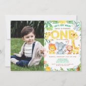 Invitation Jungle Safari à thème 1er anniversaire photo de ga (Devant)