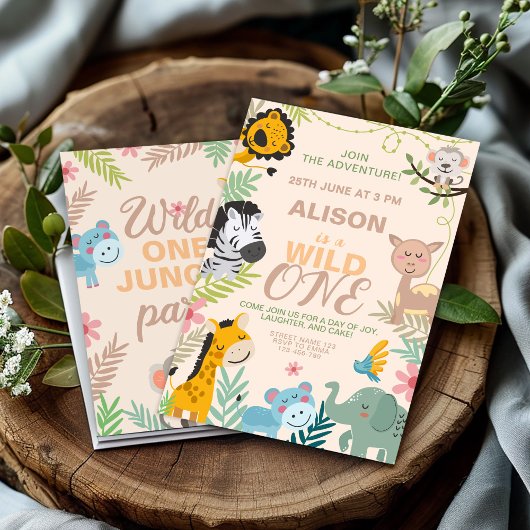 Invitation Jungle Safari Adventure Party 1er anniversaire