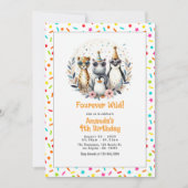 Invitation Jungle Safari animal "Fourever Wild" 4e anniversai (Devant)